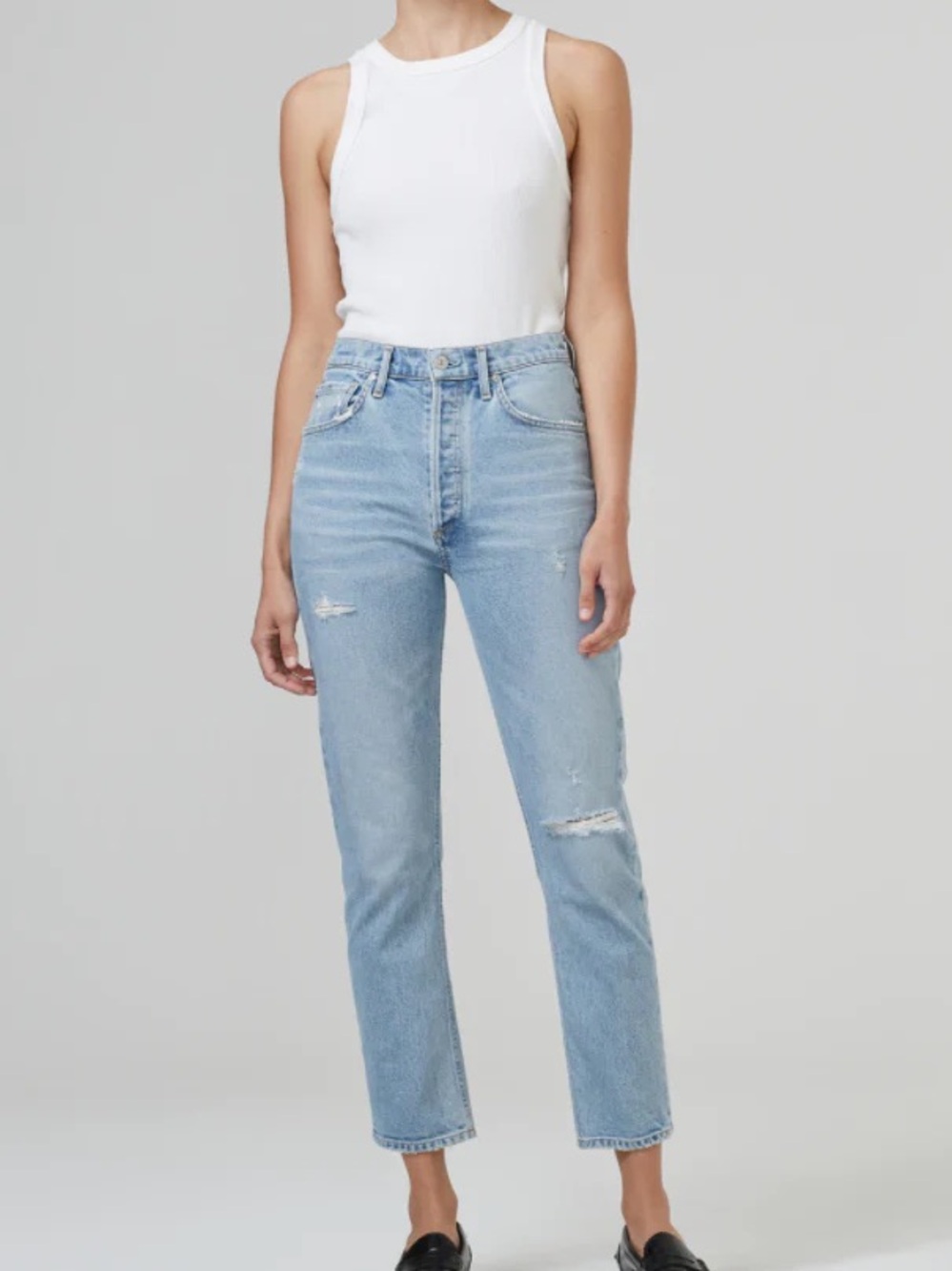 Citizens of Humanity Jolene Light Blue High-Rise Straight Jeans - Women